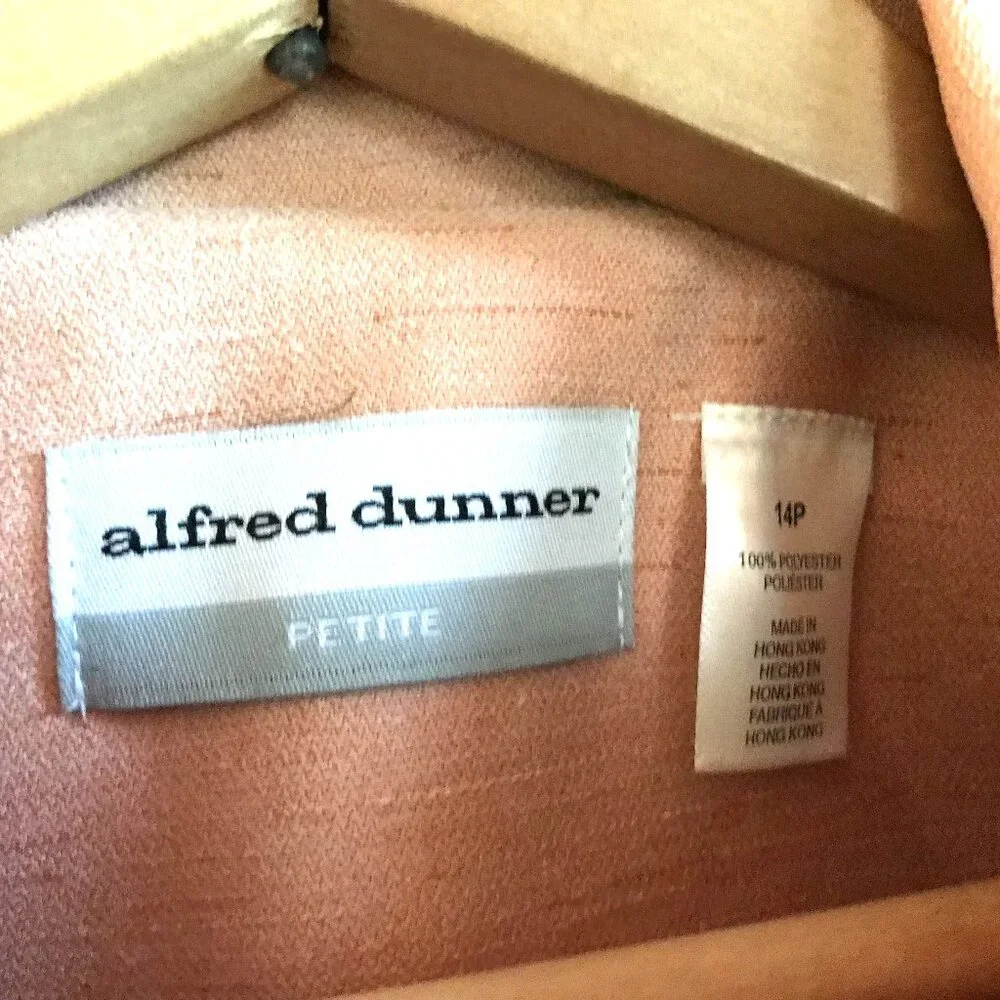 Alfred Dunner Beaded Blazer Vintage 80s Floral Embroidery Jacket Peach Size 14P